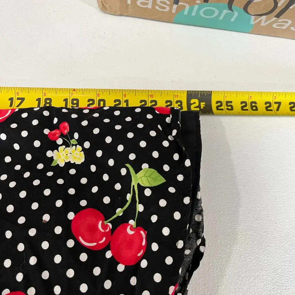 Ashley Ann Black Red Polka Bow Full Skirt Dress Cherry Fruit Flowers Girls 5